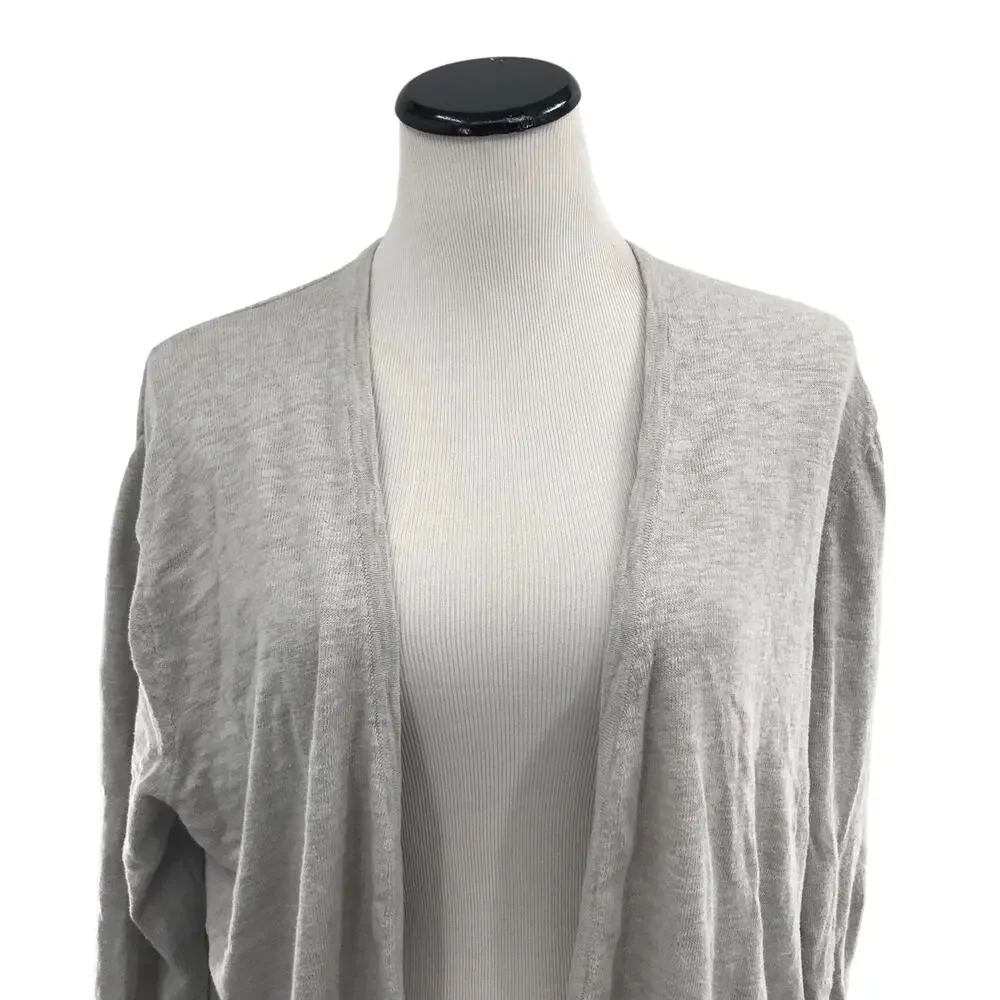 Madewell Light Ice Gray Open Front Cardigan Sweater